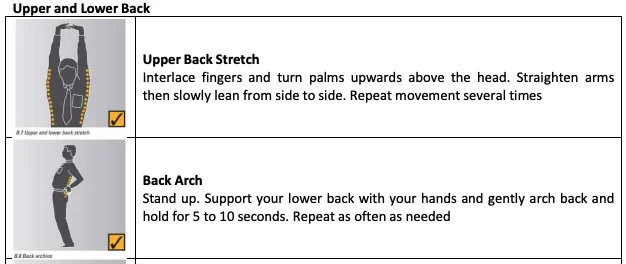 Standing back arch and mobility exercises for desk workers